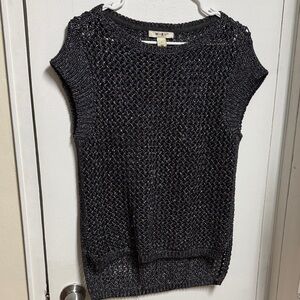 White House Black Market Metallic Knit Top